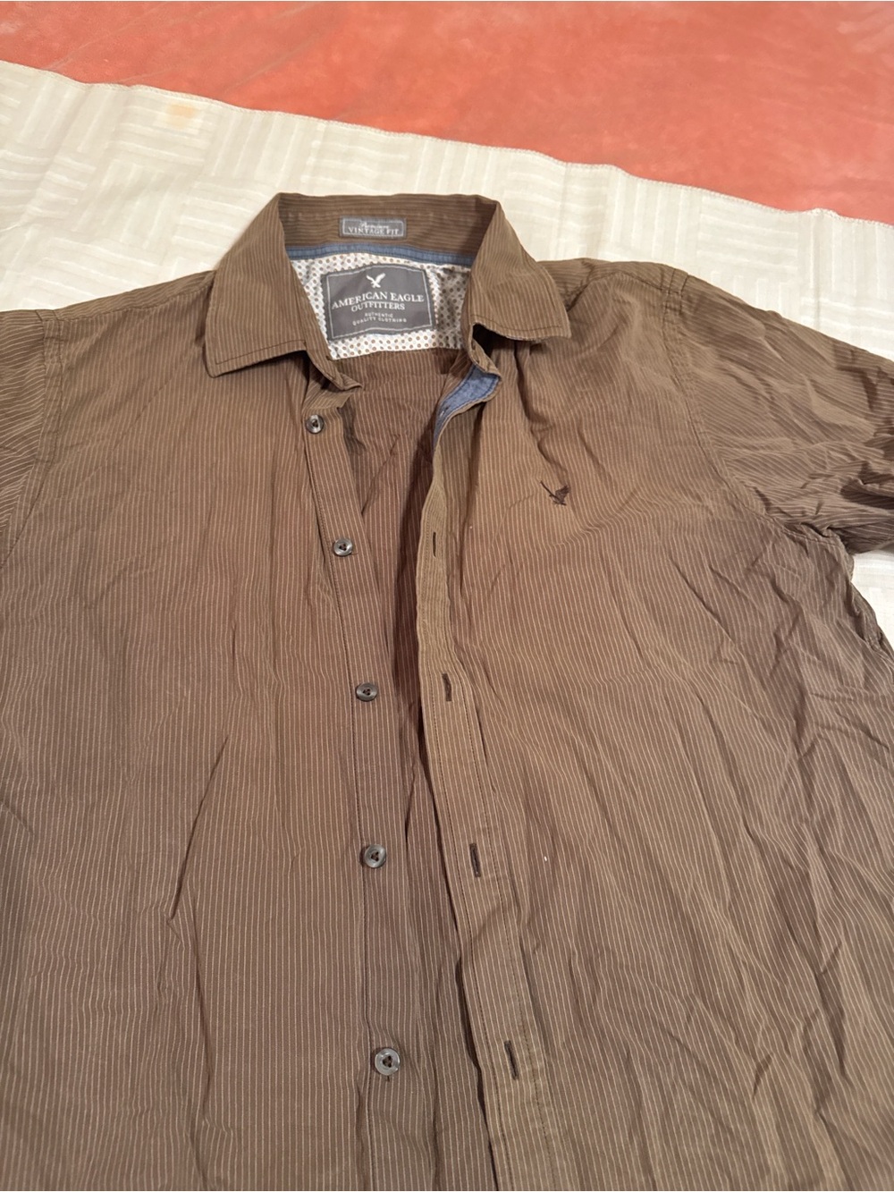 American Eagle Outfitters Brown Pinstripe Lightweight Shirt Jacket